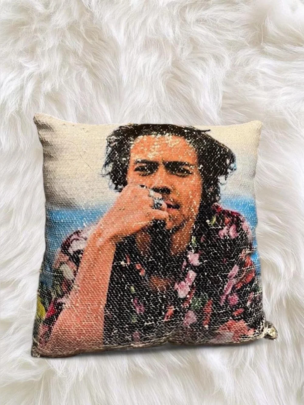 16 x 16 Sequin Harry Styles Pillow